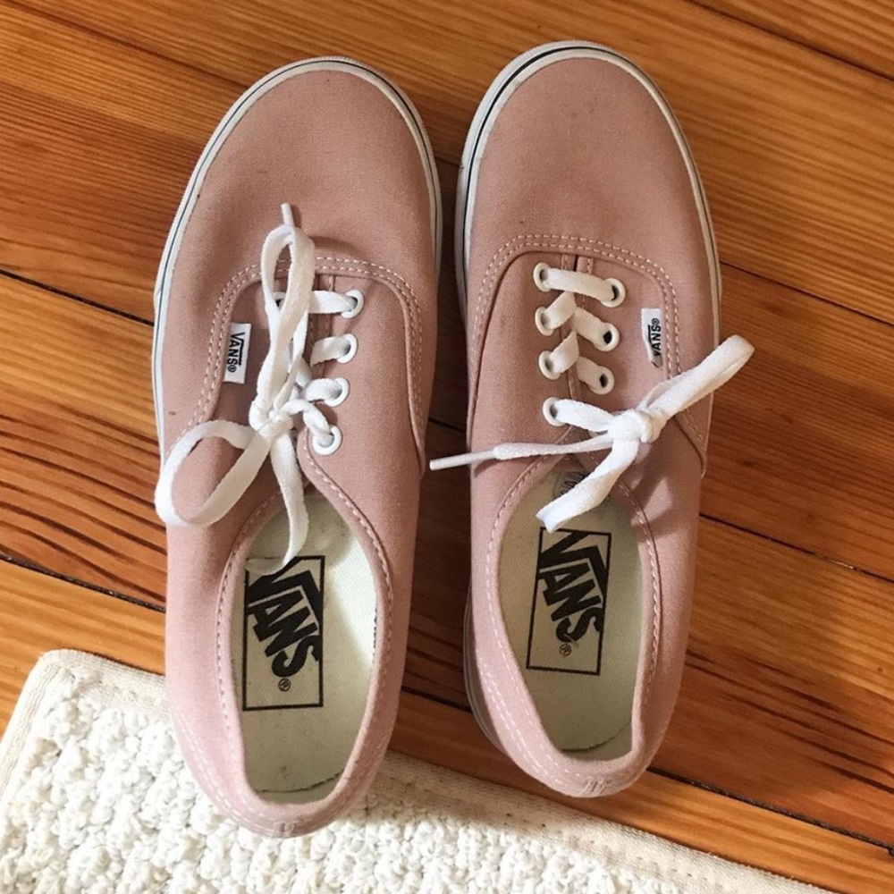 Blush Pink Lace up Vans